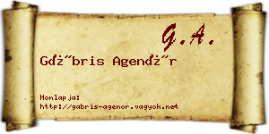 Gábris Agenór névjegykártya